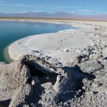 Salty coast with the Andes range in the background